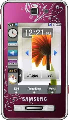 Samsung F480 Allure Touch rood, roze