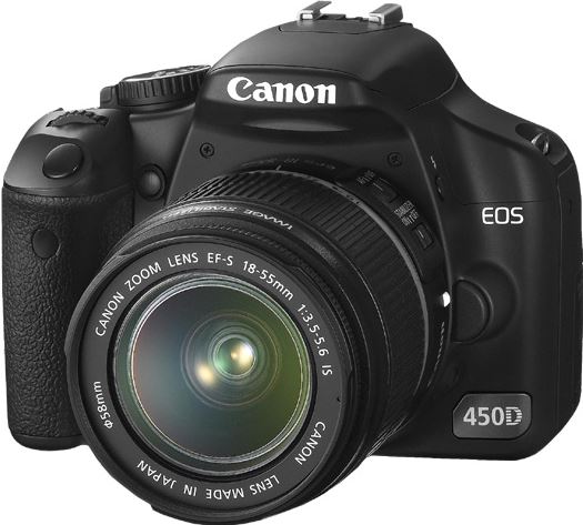 Canon EOS 450D + EF-S 18-55mm zwart