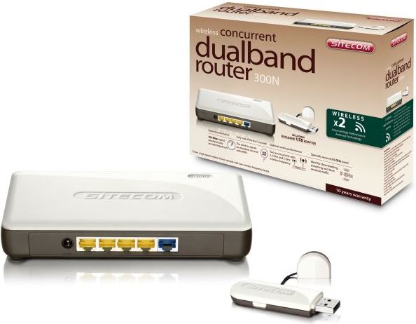 Sitecom Wireless Concurrent Dualband Router 300N X2 (WL-588)