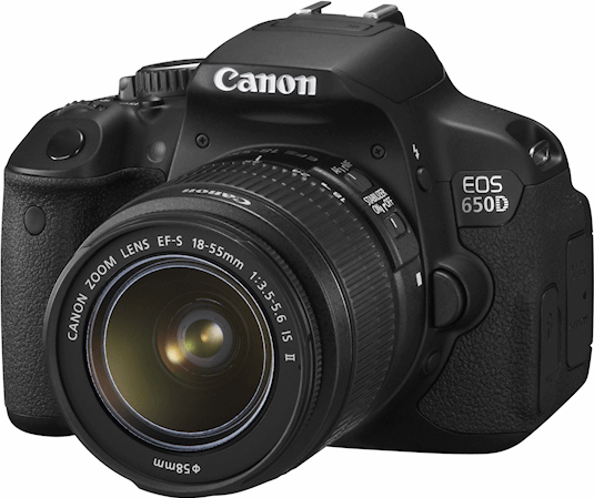 Canon EOS 650D + EF-S 18-55mm + EF-S 55-250mm zwart