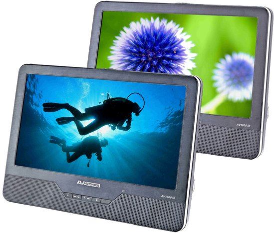 Autovision AV 1900IR Duo Deluxe - Portable DVD-speler met 2 spelers en 2 schermen - 9 inch - Zwart