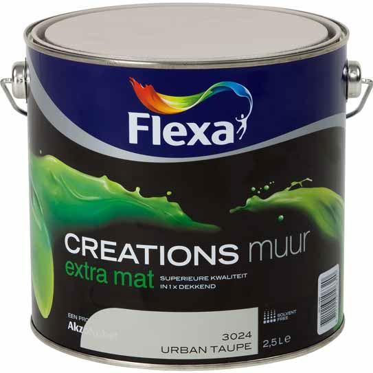 Flexa Creations Muurverf Extra Mat Urban Taupe Liter Verf