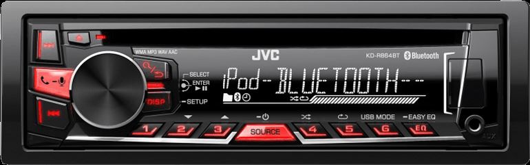 JVC KD-R864BTE Enkel Din autoradio 4 x 50 W USB, Bluetooth, Jackplug