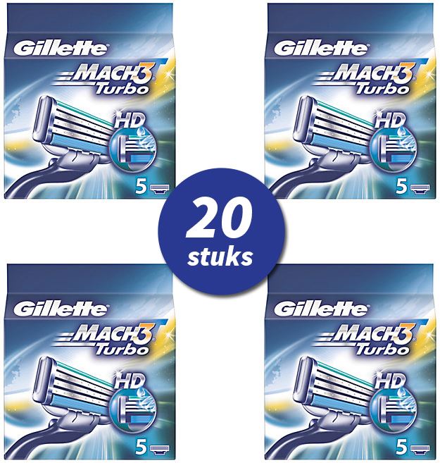 Gillette mach 3 turbo HD scheermesjes 20st