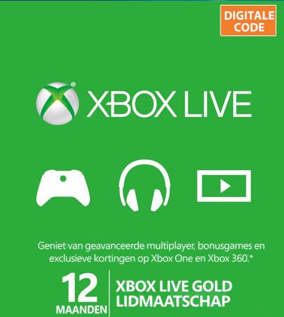 Microsoft Xbox Live Gold abonnement 12 maanden Code / Key