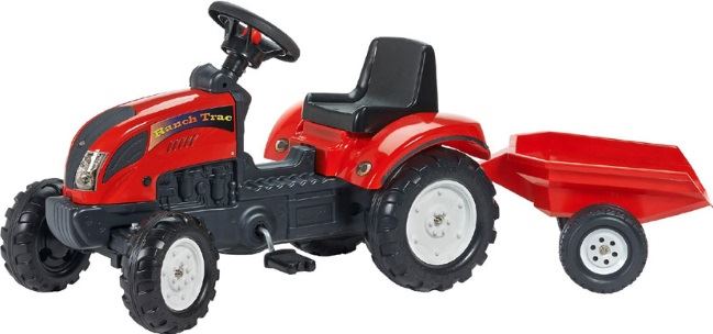 Falk Tractor Met Aanhanger Rood