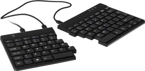 R Go Tools Split Ergonomisch Toetsenbord, AZERTY (BE), zwart, bedraad