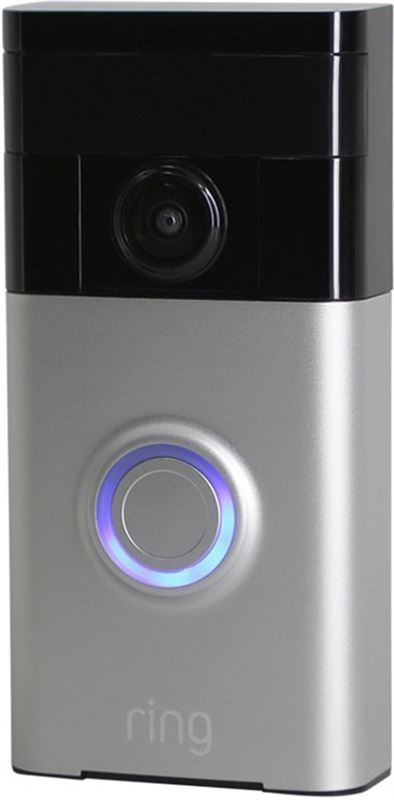 Ring Video Deurbel - Zilver Draadloze deurbel met beeldopname en geluid voor tablets en smartphones