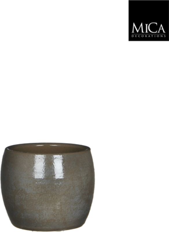 Mica Decorations (e) Lester pot rond donkergrijs h12xd14 cm