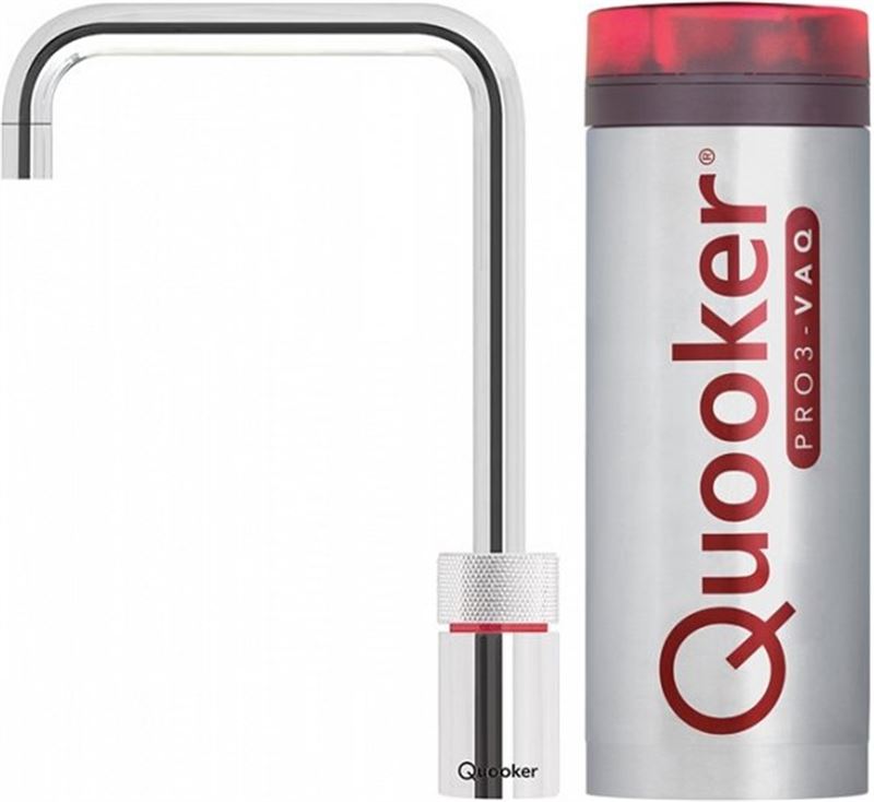 Quooker nordic square single tap kokendwaterkraan met pro3-vaq reservoir 3nschr chroom