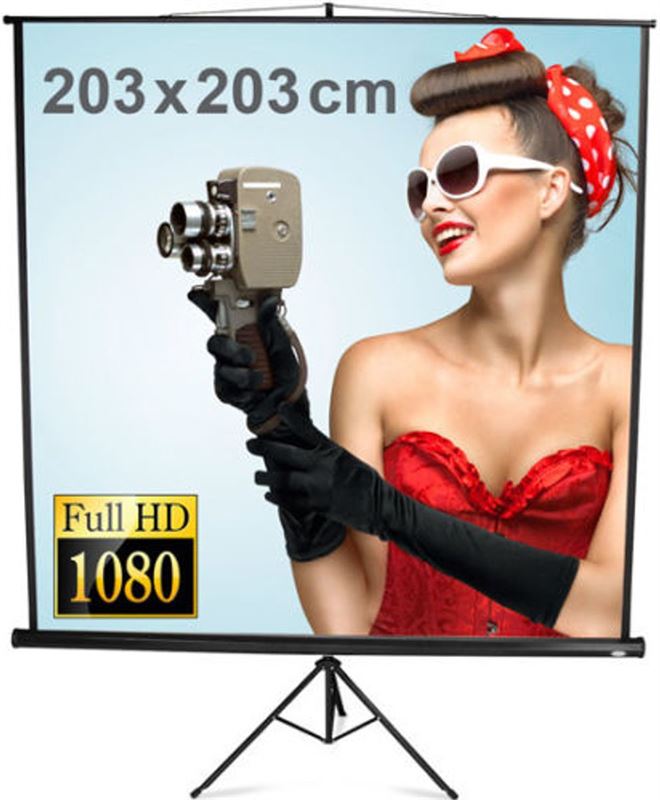 Jago Portable Tripod Screen 203x203cm. Home Theater Projector Screen Portable Projectiescherm / Beamer Scherm 203x203Cm