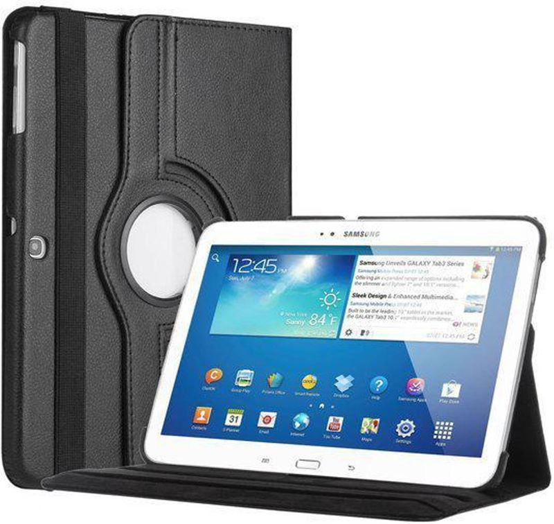 Samsung Galaxy Tab 4 10.1 T530 Tablet Case met 360° draaistand cover hoes kleur Zwart