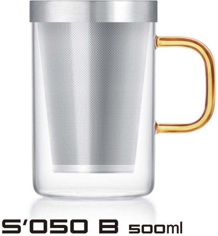 Samadoyo theeglas met RVS filter, 500 ml