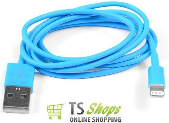 Qatrixx USB datakabel oplader Licht Blauw Light Blue voor Apple iPhone 5