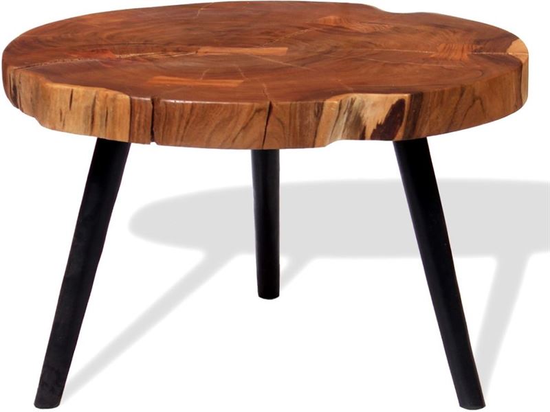 vidaXL Boomstam salontafel massief acaciahout 55-60 x40 cm