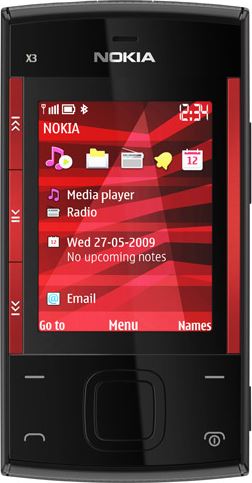 Nokia X3 16 GB / zwart, rood