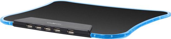 Maxxter LED Muismat LED Muismat Met Ingebouwde 4 Poorts USB Hub Led Mouse Pad