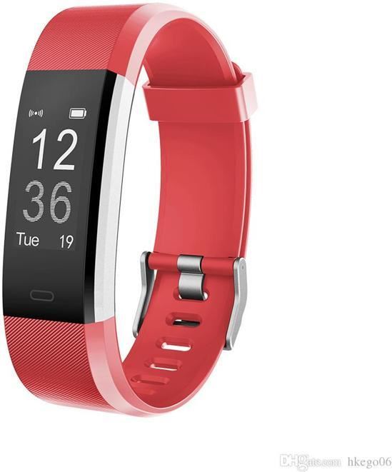 Smartwatch-Trends Activity Tracker SW115+ met Hartslagmeter - Stappenteller - Calorieteller - Rood - Pols 14 tot 19 cm