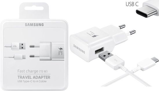 Samsung Oplader Galaxy A5 2017 LET OP: NIET geschikt voor A5 uit 2015 en 2016 USB-C 2 Ampère - Origineel - Wit