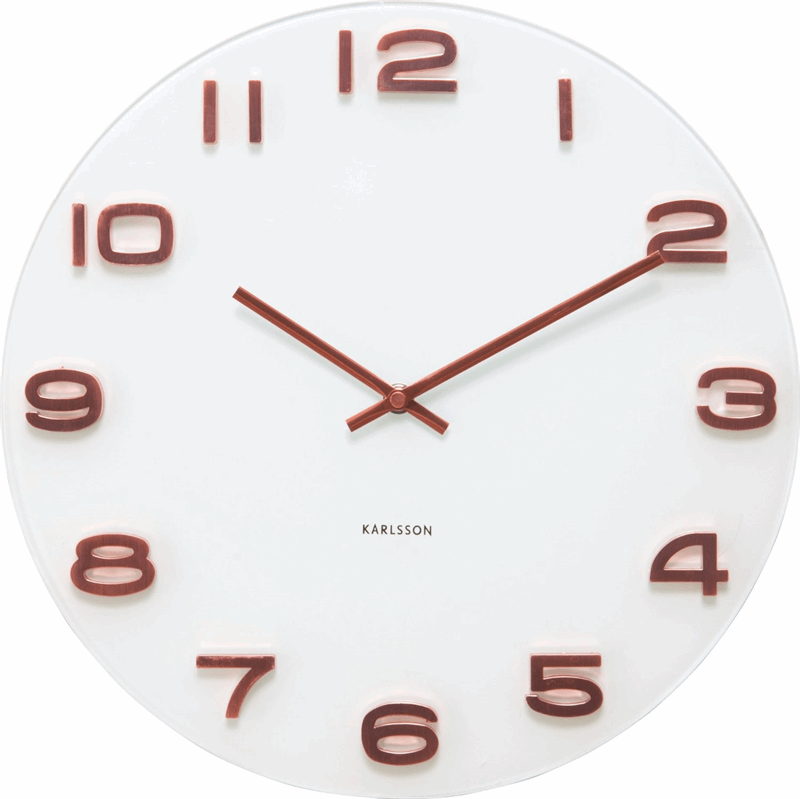 Karlsson Vintage Wandklok Wit/Koper - Rond
