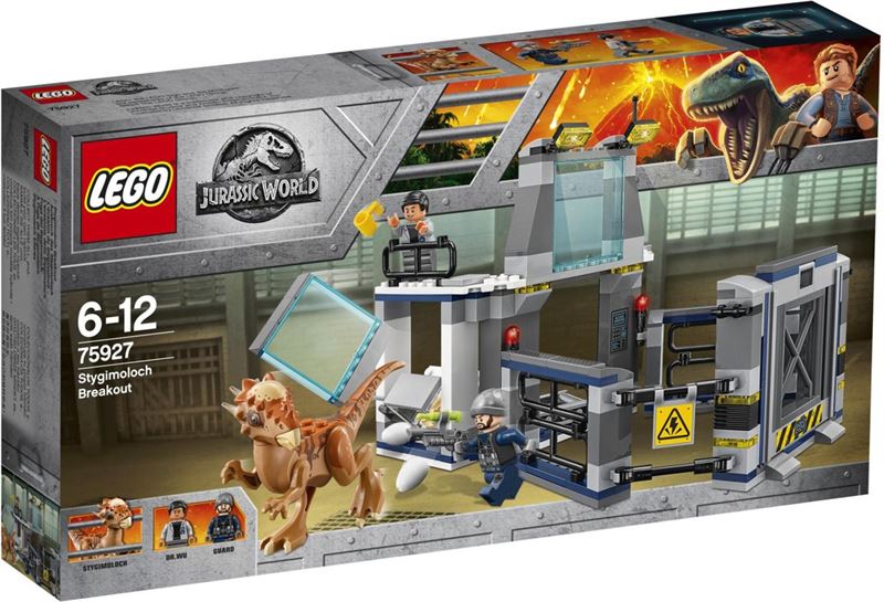 lego Jurassic World Ontsnapping van Stygimoloch - 75927 Laat de beveiliging zich een hoedje schrikken wanneer de dinosaurus uit het lab ontsnapt