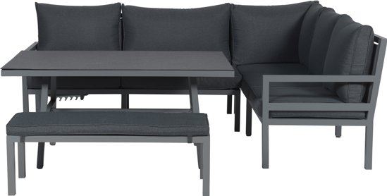 Garden Impressions - Brazil lounge dining set - 4-delig - aluminium -grijs
