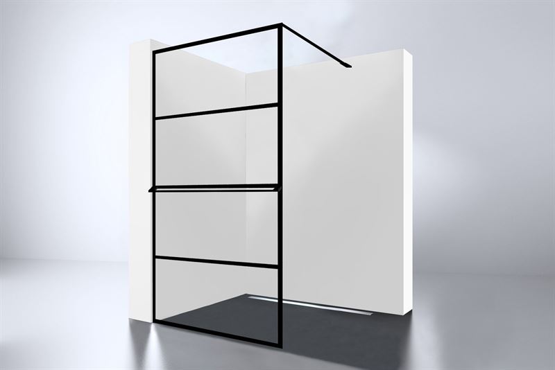 Best Design inloopdouche Noire 900 screen 90 x 200 cm mat zwart