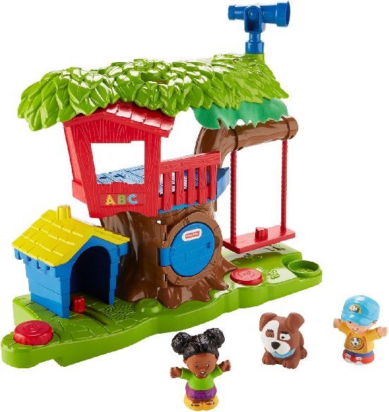 Fisher-Price Little People Schommelen & Delen Boomhut - Speelfigurenset