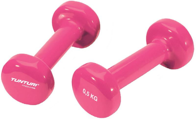 Tunturi Dumbells - 2 x 0.5 kg - Vinyl - Roze