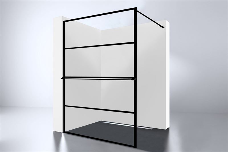 Best Design inloopdouche Noire 1400 screen 140 x 200 cm mat zwart