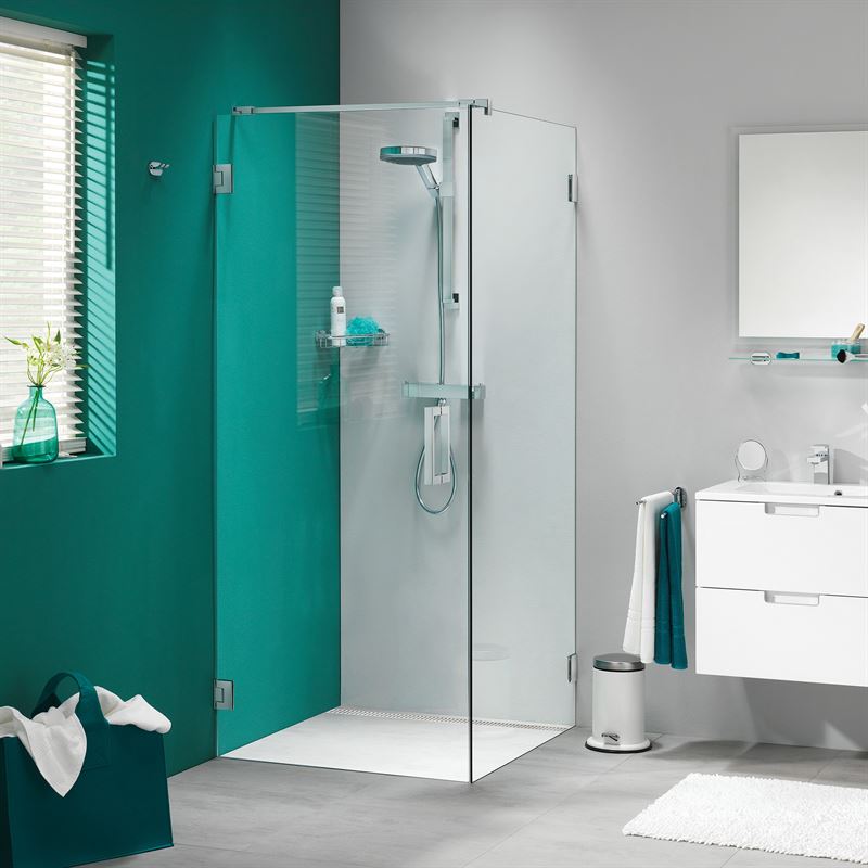 Sealskin Get Wet by I AM Draaideur met zijwand 90x90x200cm Roestvrij staal 8mm helder glas met antikalk IK180906325100