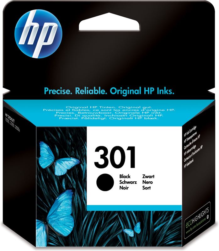 HP 301 originele zwarte inktcartridge single pack / zwart