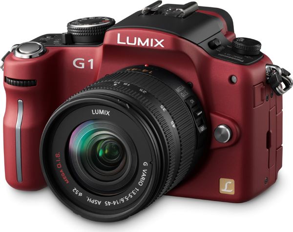 Panasonic Lumix DMC-G1 + G VARIO 14-45mm rood