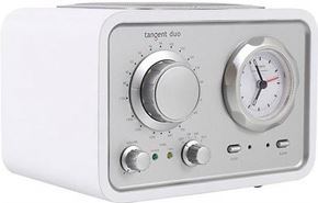Tangent Duo Clock Radio - White