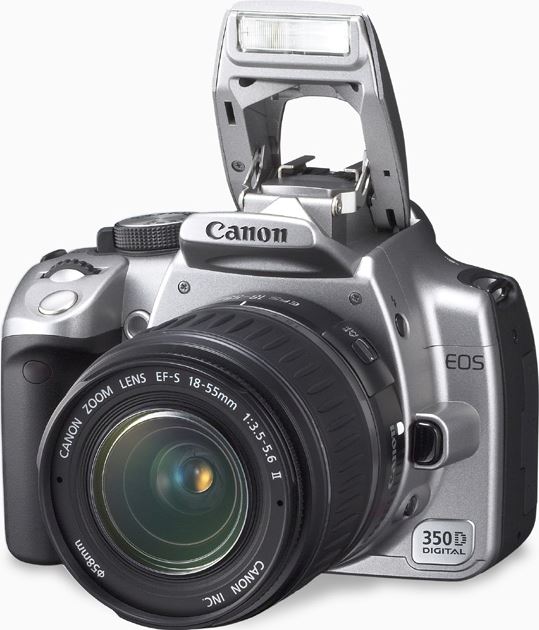 Canon EOS 350D+18-55EF+55-200EF zwart, zilver