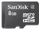 Sandisk microSDHC™ 8GB Card with SD™ Adapter