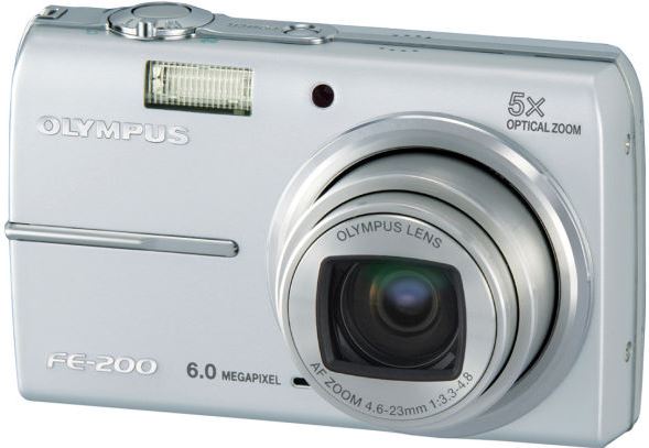 Olympus 6 Megapixel, 5x Zoom Digital Camera, FE-200 zilver