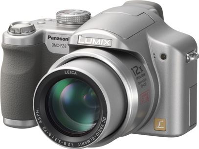 Panasonic Lumix DMC-FZ8,  7.2 Megapixel CCD, 12 x Optical Zoom. Silver zilver