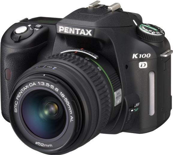 Pentax K100D + 18-55 mm + 50-200 mm zwart