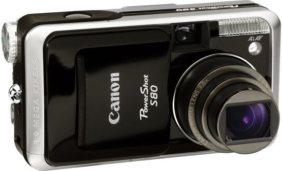 Canon PowerShot S80 zwart, zilver