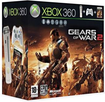 Microsoft Xbox 360 Pro Console, + Gears of War 2 60GB / wit