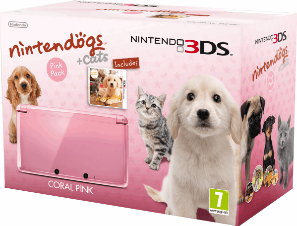 Nintendo 3DS + Nintendogs & Cats Golden Retriever roze / Nintendogs & Cats Golden Retriever