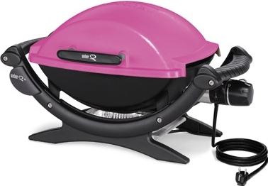 Weber Q 140 elektrische barbecue / zwart, roze / aluminium, gietijzer / rechthoekig