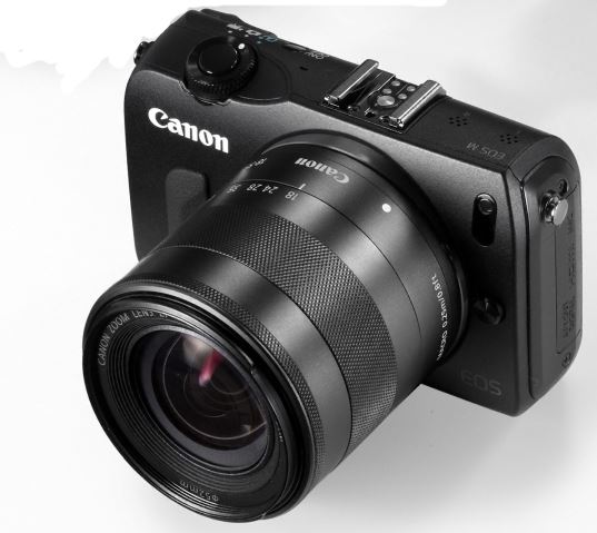 Canon EOS M + EF-M 18-55mm + 90EX zwart