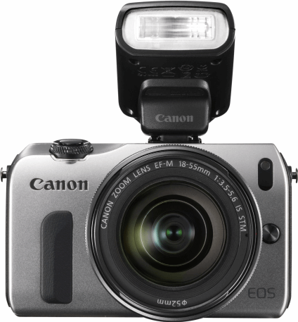 Canon EOS M + EF-M 18-55mm + 90EX zilver