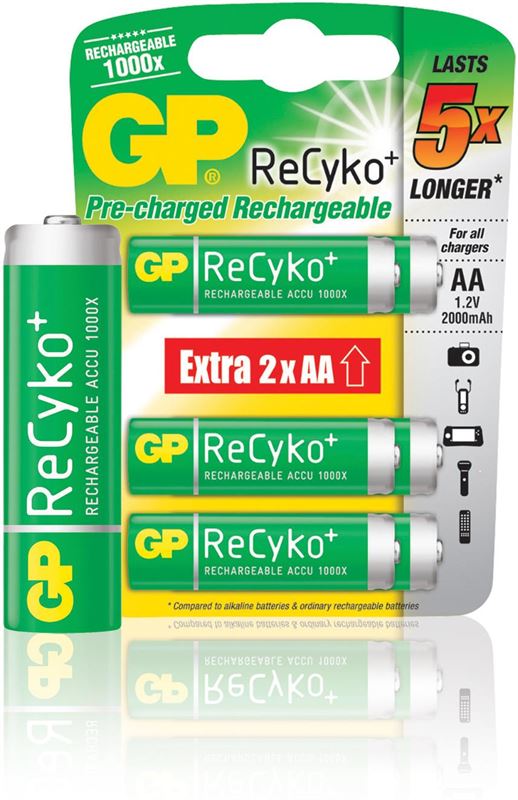 GP Batteries Recyko + oplaadbare AA mignon penlite 1.2 V 2100 mAh