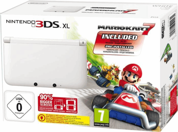 Nintendo 3DS XL wit / Mario Kart 7