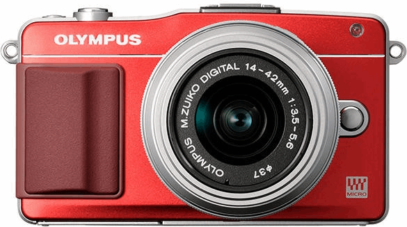 Olympus PEN E-PM2 + M.ZUIKO ED 14‑42mm rood