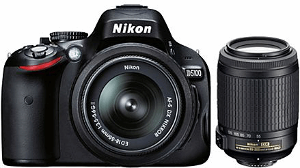 Nikon D5100 en 18-55 II en 55-200 II zwart