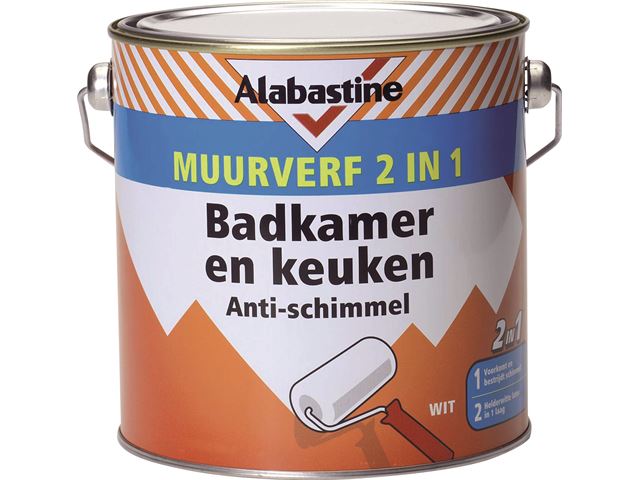 Alabastine Muurverf 2-In-1 2500-Bk 2,5 L